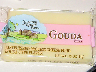 pasteurized process cheese food with Gouda-type flavor